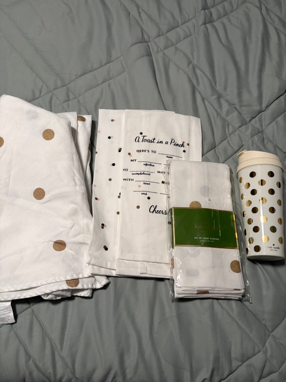 Kate Spade Polka Dot Linen Bundle